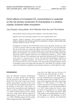 Direct effects of increased co2 concentrations in seawater on the net