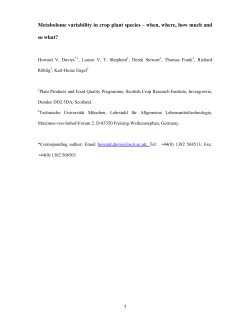 Metabolome variability in crop plant species