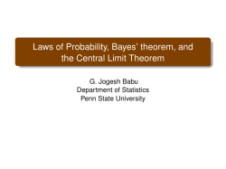 Laws of Probability, Bayes` theorem, and the Central Limit Theorem