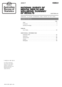 4326.0 National Survey of Mental Health and Wellbeing
