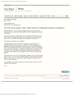 Cal Poly Floral Design Team Takes Honors at Statewide Student