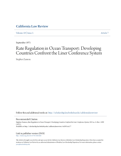 Rate Regulation in Ocean Transport: Developing Countries Confront