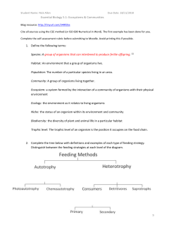Give one example of a marine food chain (min. 4 organisms)
