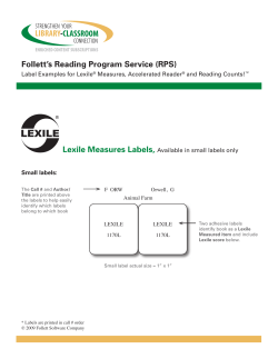 Follett`s Reading Program Service (RPS)