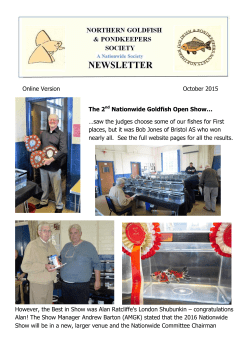 Online Version October 2015 The 2nd Nationwide Goldfish Open