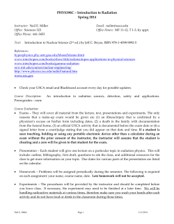PHYS398C &ndash; Introduction to Radiation Spring 2014 ocw.mit.edu