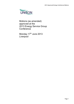 2013 Energy Conference - Approved Motions