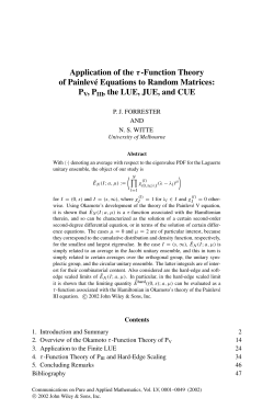 Application of the &tau;-function theory of Painlev&eacute; equations to random