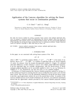 Application of the Lanczos algorithm for solving the linear systems