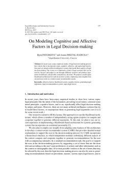 On modeling cognitive and affective factors in legal decision
