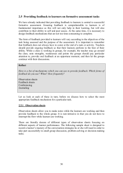 Task-based Assessment for Learning