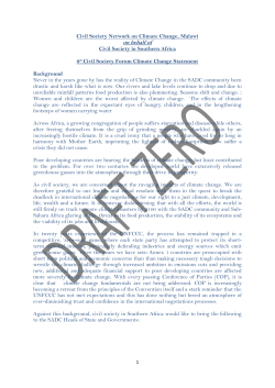 Civil Society Network on Climate Change, Malawi on behalf of Civil