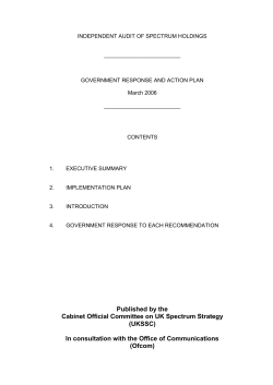 Band sharing - Independent Audit of Spectrum Holdings