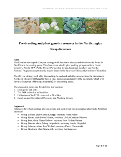 Pre-breeding and plant genetic resources in the Nordic