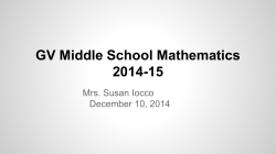 GV Middle School Mathematics 2014-15