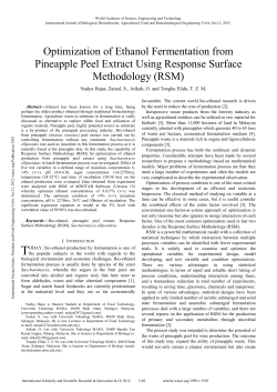 Optimization of Ethanol Fermentation from Pineapple Peel Extract