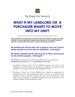 Eviction for Personal Use 1