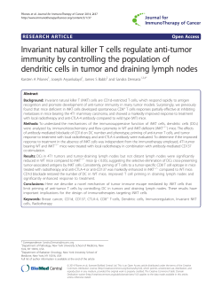 Invariant natural killer T cells regulate anti-tumor