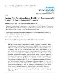 Organic Food Perception