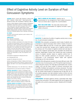 Effect of Cognitive Activity Level on Duration of Post