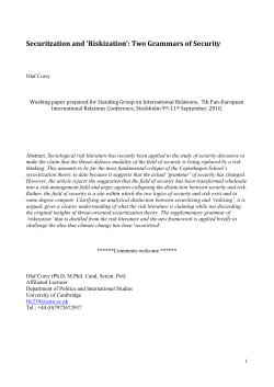 Risk society and securitization theory