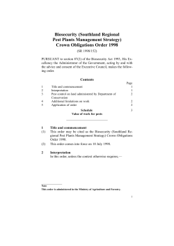 Biosecurity (Southland Regional Pest Plants Management Strategy