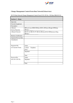 Change Management Control Form Data Network(Teleservices)