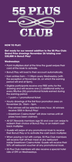 HOW TO PLAY: Get ready for our newest addition to the 55 Plus