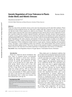 Genetic Regulation of Cross Tolerance in Plants Under Biotic and