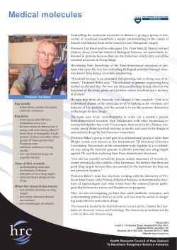 Medical molecules - Health Research Council