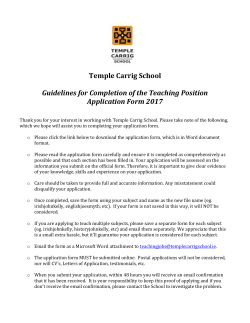 Guidelines for Teaching Positions Application Form 2017