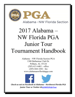 2017 Alabama &ndash; NW Florida PGA Junior Tour Tournament Handbook