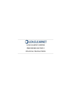 lch.clearnet limited procedures section 3 financial transactions