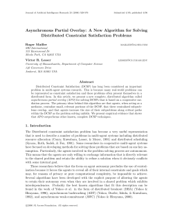 A New Algorithm for Solving Distributed Constraint Satisfaction