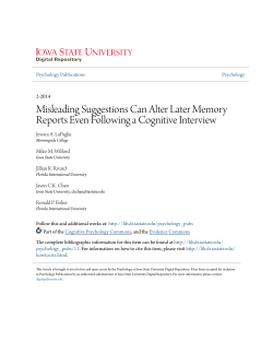 Misleading Suggestions Can Alter Later Memory Reports Even