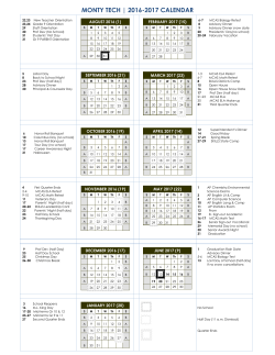 School Year Calendar 2016-2017