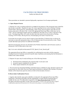 Facilities Use Procedures