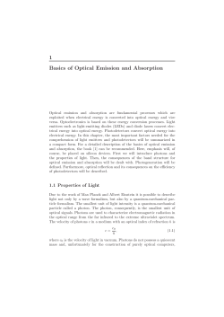 1 Basics of Optical Emission and Absorption