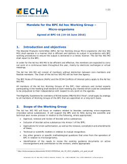 Mandate for the BPC Ad hoc Working Group &ndash; Micro