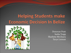 Helping Students make Economic Decision In Belize
