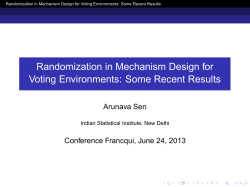 Randomization in Mechanism Design for Voting Environments