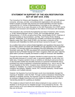 CCD Statement of Support for House Judicial Hearings on