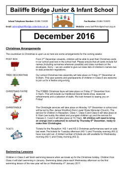 December 2016 Newsletter - Bailiffe Bridge Junior And Infant School