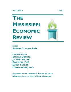The Mississippi Economic Review - Mississippi Institutions of Higher