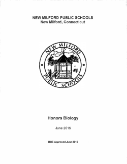 Honors Biology - New Milford Public Schools