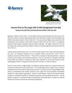 Aurora First to Fly Large UAS in FAA