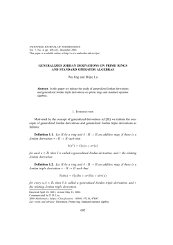 GENERALIZED JORDAN DERIVATIONS ON PRIME RINGS AND