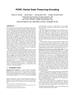 POPE: Partial Order Preserving Encoding