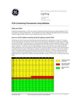 PCB-Containing Fluorescent Lamp Ballasts