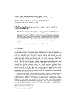Polish foreign trade in ornamental nursery plants after the accession